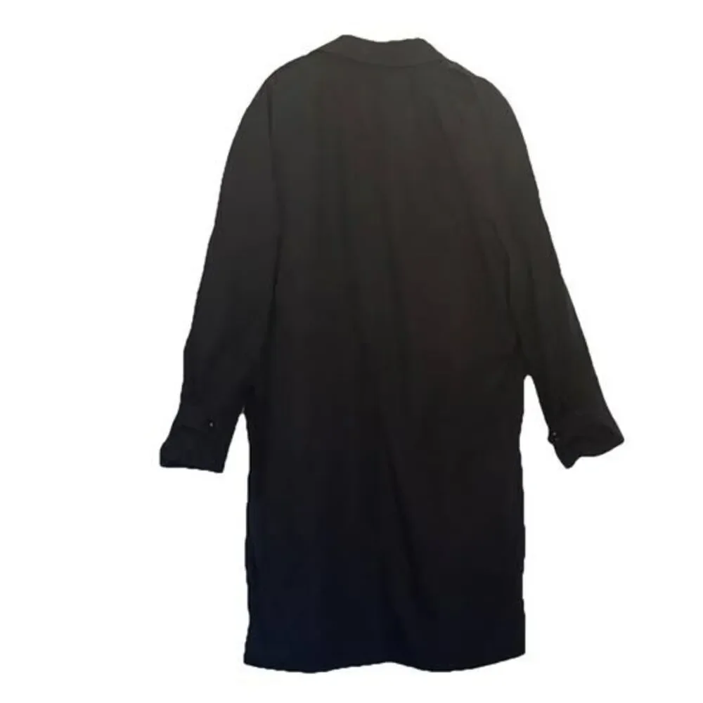 Vintage Military All Weather Trench Coat DSCP Removable Lining Navy Black 46L